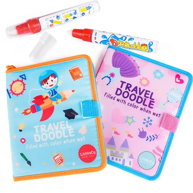 

Portable Water Drawing Book & Magic Pen Travel Doodle Book Reusable