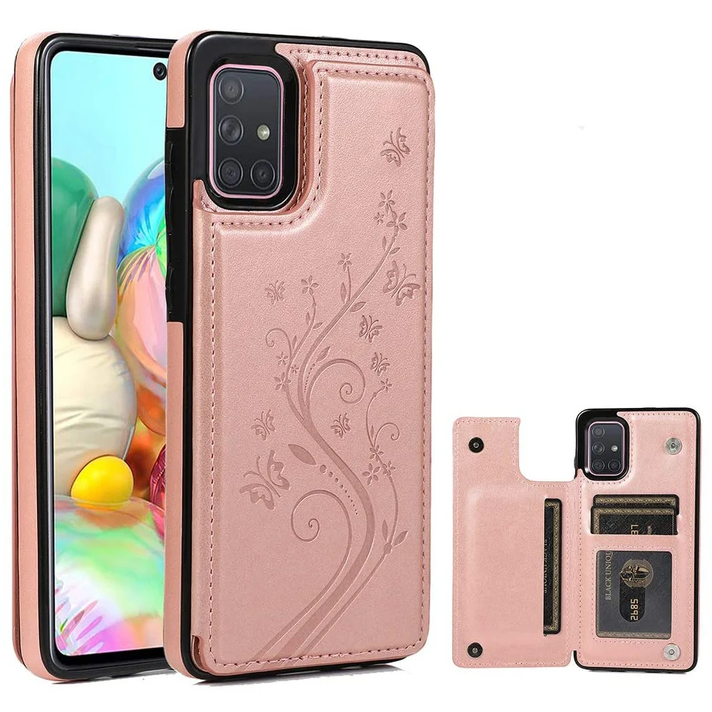 Чехол для телефона Samsung Galaxy A71 4G держатель карт кошелек чехол-подставка откидные