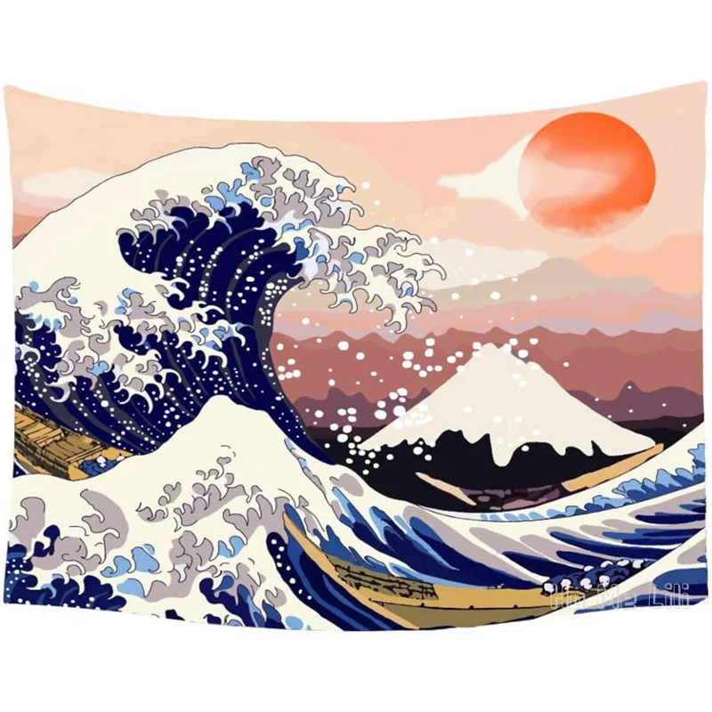 

The Great Wave Mount Fuji Japanese Ocean By Ho Me Lili Tapestry Hanging For Living Room Dorm Decor