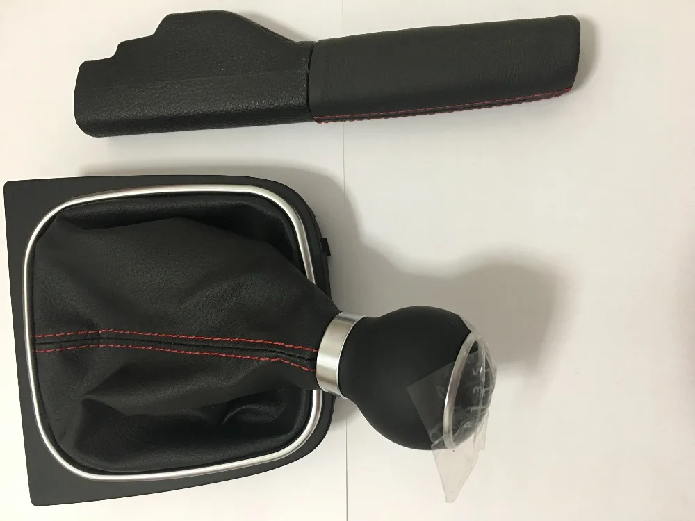 OEM из натуральной кожи с блестками и красной строчкой рукоятка для рычага