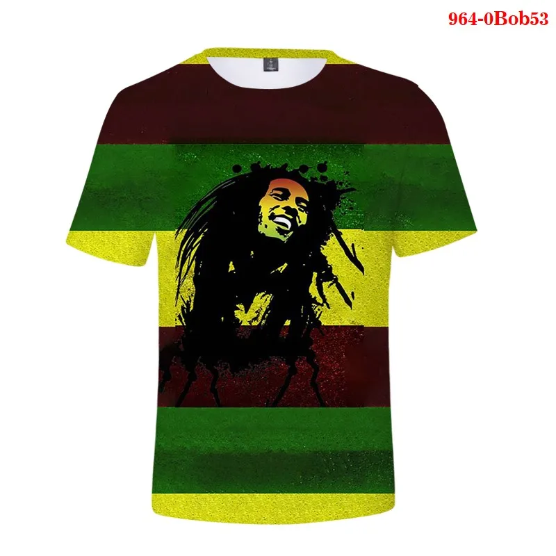 

Men's T-shirt Bob Marley Rock Hip Hop T Shirt Men Male Summer Plus Size Streetwear Casual O-Neck Reggae Star Bob Marley T-Shirt