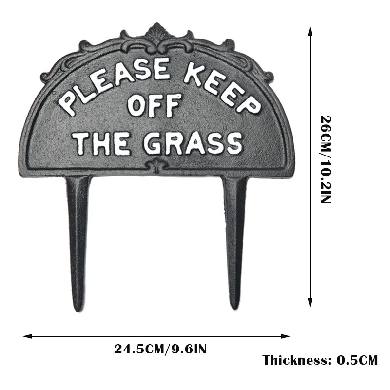 

Please Keep Off the Grass No Pooping Yard Sign Heavy Duty Weatherproof Fade Resistant Metal Stand Included HUG