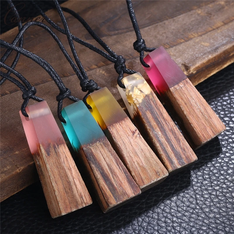 Женское винтажное длинное ожерелье CANNER полимерная деревянная подвеска черный