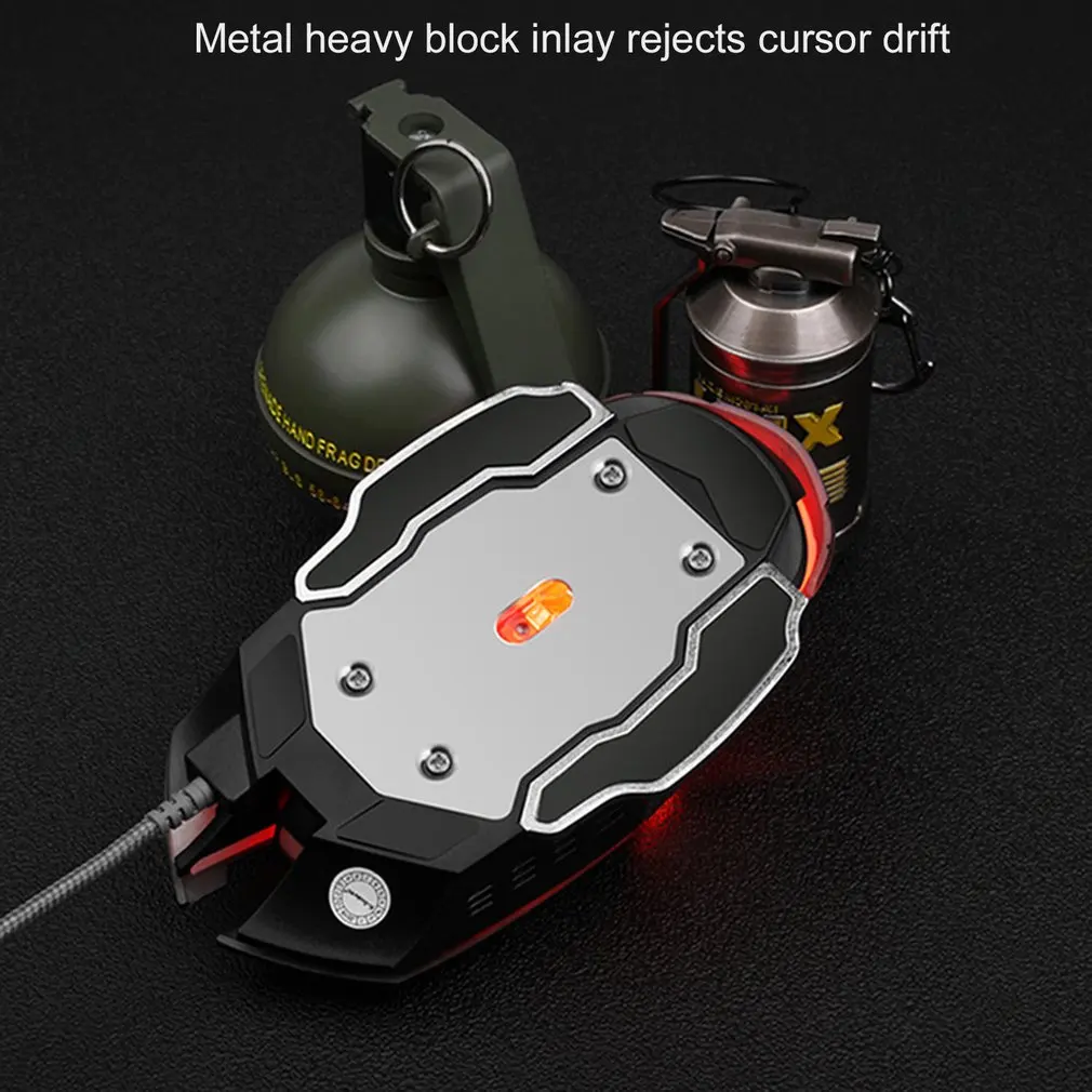 

Q5 Crack Wired Mouse Computer E-sports Machinery LED USB Gamer Mouse For Laptop Gold Ratio Streamline Structure 4 DPI Ajustment