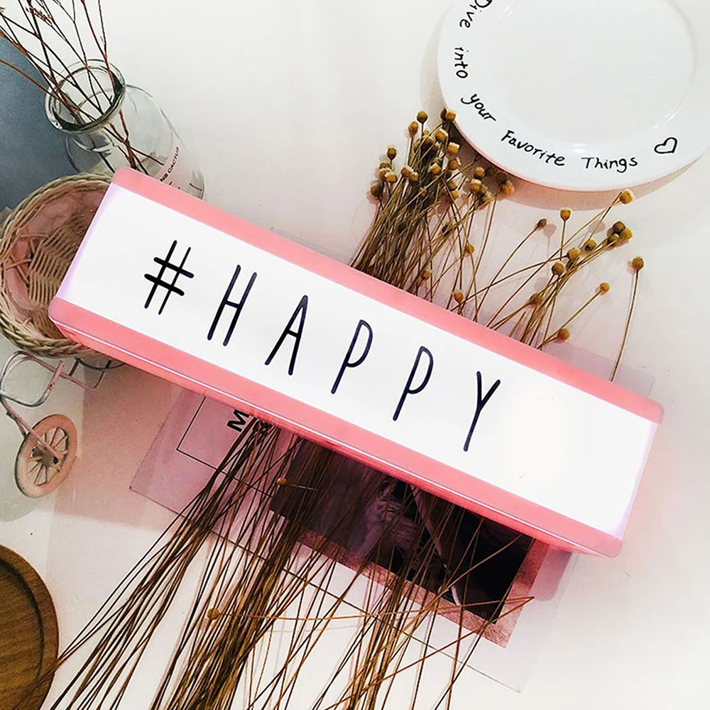 DIY светодиодный Ночной светильник с 83 шт. буквенными узорами подарочные карточки