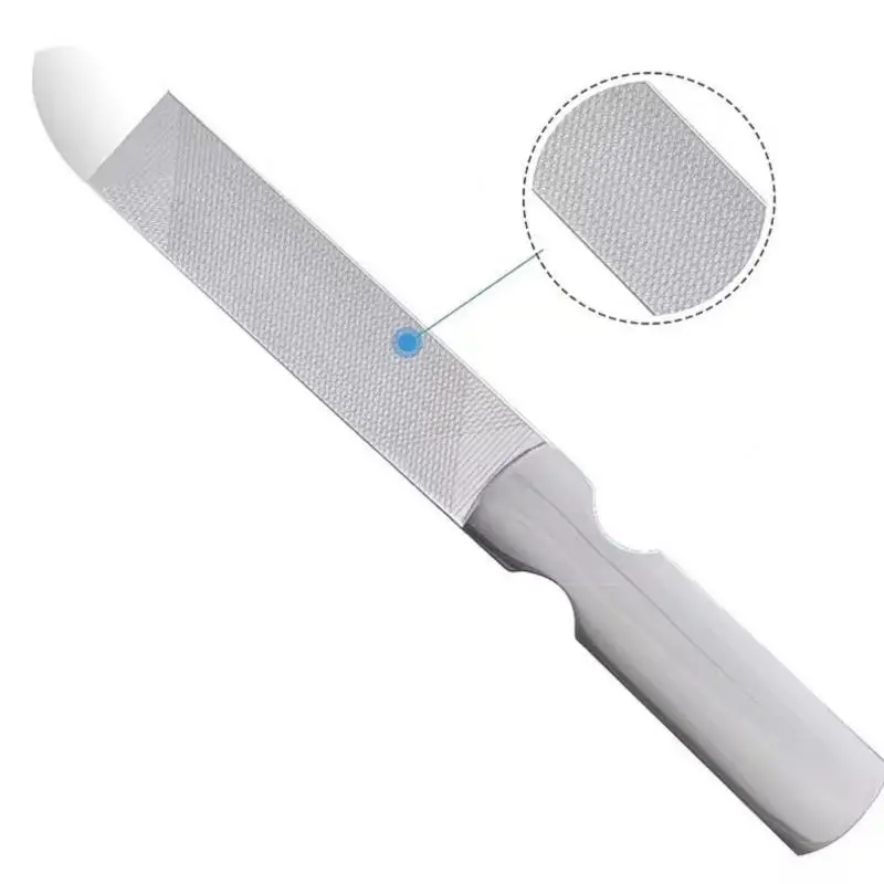 

Double Sided Nail Art Sanding Nail Washable Nail File Stainless Steel Semilune Buffing Curved Professional Manicure Tools