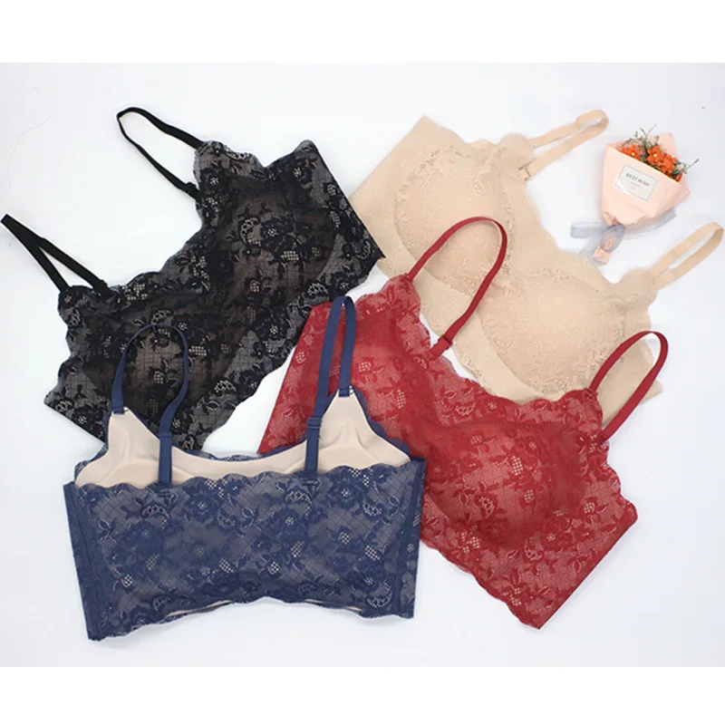 

2020 New Arrival Women Push Up Wireless Lace Bra Top Women Plus Size Bralette Underwear Lingerie Full Cup