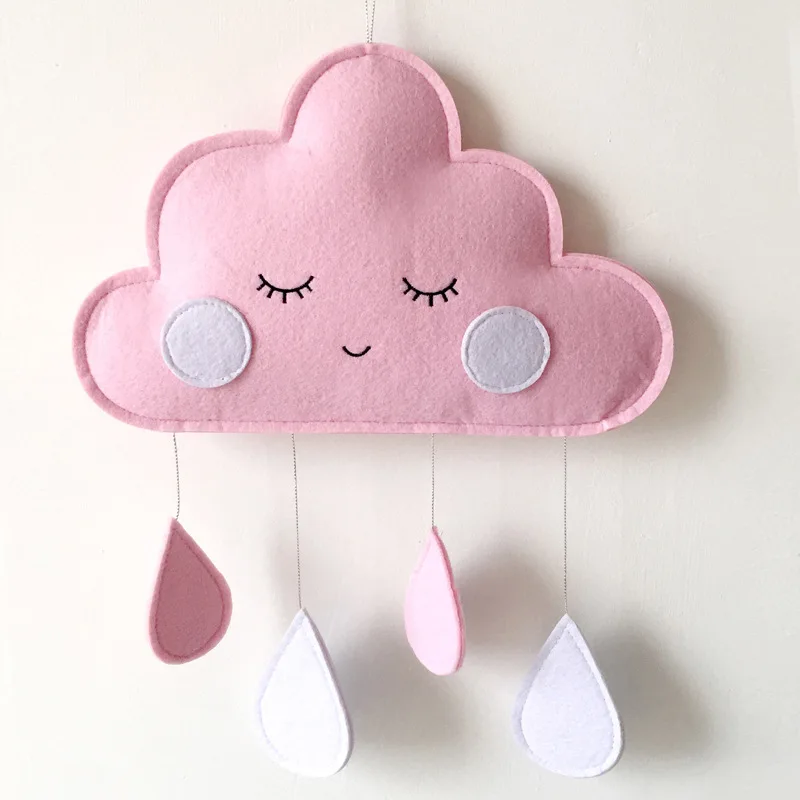 

Nordic Felt Cloud Raindrop Pendant Wall Hanging Decoration Kids Room Decorative Baby Tent Nursery Decor Photo Props