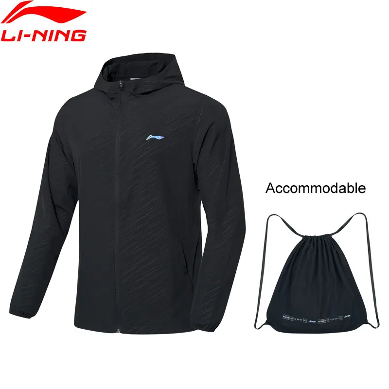 Мужская ветровка для бадминтона Li Ning дышащая спортивная куртка из 91.1% полиэстера