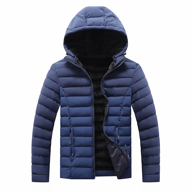 Thicken Waterproof Hooded Men's Jacket Parkas Winter Male Coat Casual Polyester Zipper Hat Jacket Oversized Homme Clothing L-4XL