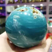 High Level Gem Sphere Natural Blue Sky Caribbean Calcite Crystal Meditation Ball Minerals Living Room Decor Ornament Accessories