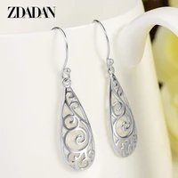 zdadan 925 sterling silver water droplets dangle earrings for women fashion jewelry accessories wholesale