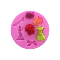 diy fairy princess dress castle shoes horse pumpkin car silicone molds girls cake decoration tools moulds