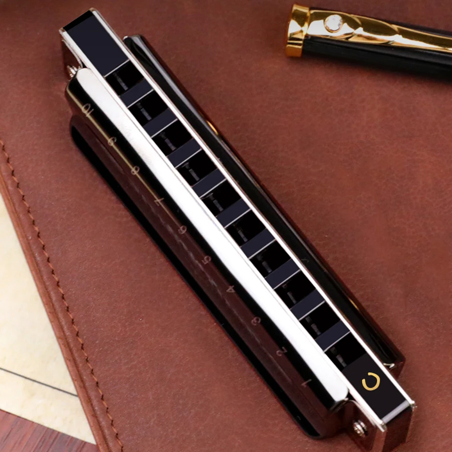 

Original 10 Holes Polyphonic C Harmonica Set Mouth Piece Harmonica Black Free Shipping Strumento Musica Musical Instruments