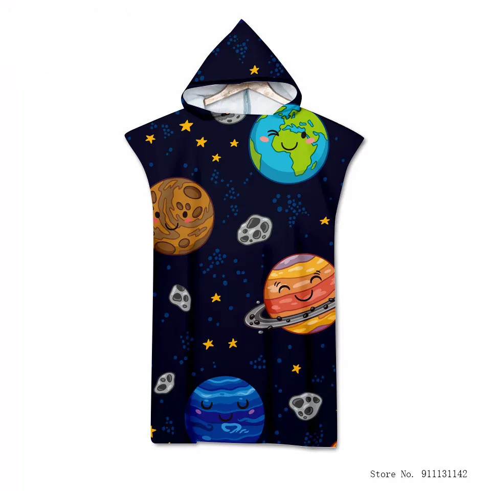 

Модное двухстороннее банное полотенце с богемным космическим принтом, с капюшоном из микрофибры, для плавания, серфинга, абсорбирующий пля...