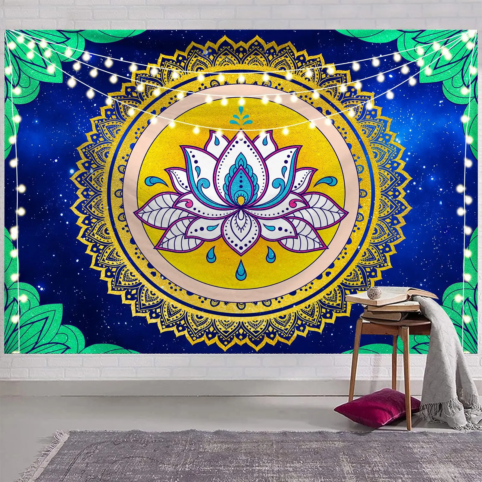 

Datura Flowers Tapestry Bohemia Mandala Wall Hanging Window Curtain Canvas on The Wall Room Decoration Accessories Aesthetic