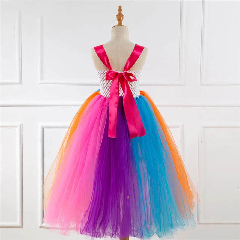 

Cute Rainbow Candy Costume Cosplay For Girls Halloween Costume For Kids Carnival Party Suit Dress Up