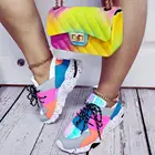 Женские кроссовки на шнурках Karinluna, Разноцветные Повседневные туфли на плоской платформе, со шнурками, 2020