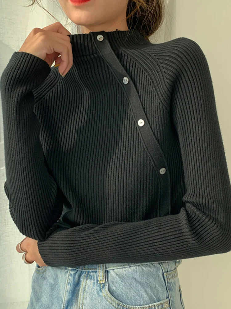 

Утолщенный свитер с высоким воротником, женская одежда на весну и осень 2021, облегающий вязаный свитер для улицы и внутри