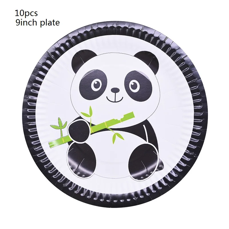 10pcs 9inch plates Мультяшные воздушные шары из фольги с пандой, воздушные гелиевые воздушные шары для вечеринки в честь Дня Рождения, аксессуары для детского душа, детские игрушки - Цвет: 10pcs 9inch plates