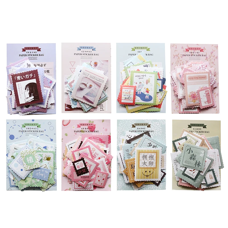 AngelHere магазина 40 шт./компл. Бумага Стикеры сумка творческий с принтом сердечки для