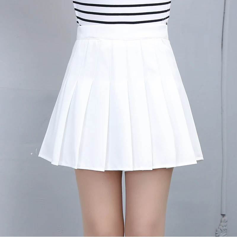 

Summer High Waist Women Preppy Style Solid Pleated Skirts for Sweet Girls Cute Japanese School Kawaii Mini Skirt Dance Sport