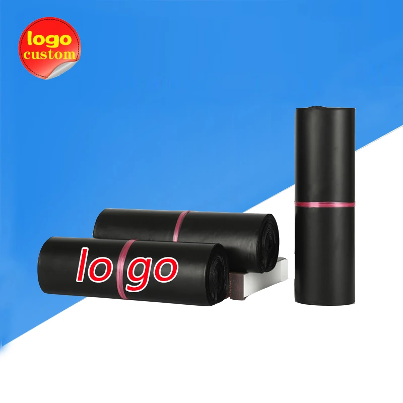 Темно черный матовый очень толстый полиэтиленовый пакет для почтовых