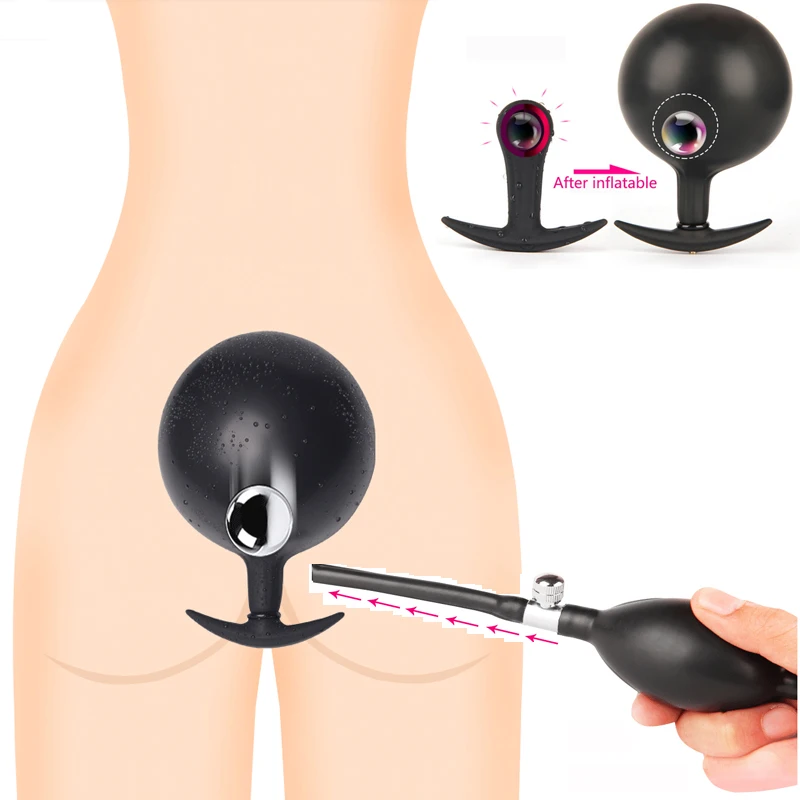 Inflatable Anal Plug Built-In Rolling Steel Ball Vaginal Dilator Pump Prostate Massager Stimulator Sex Toys For Couple | Красота и