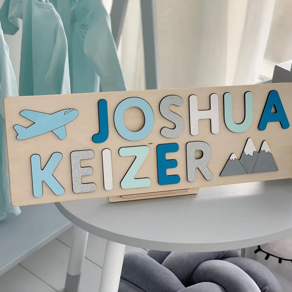 Образовательная головоломка с именем на заказ игрушка ручной работы гравировка