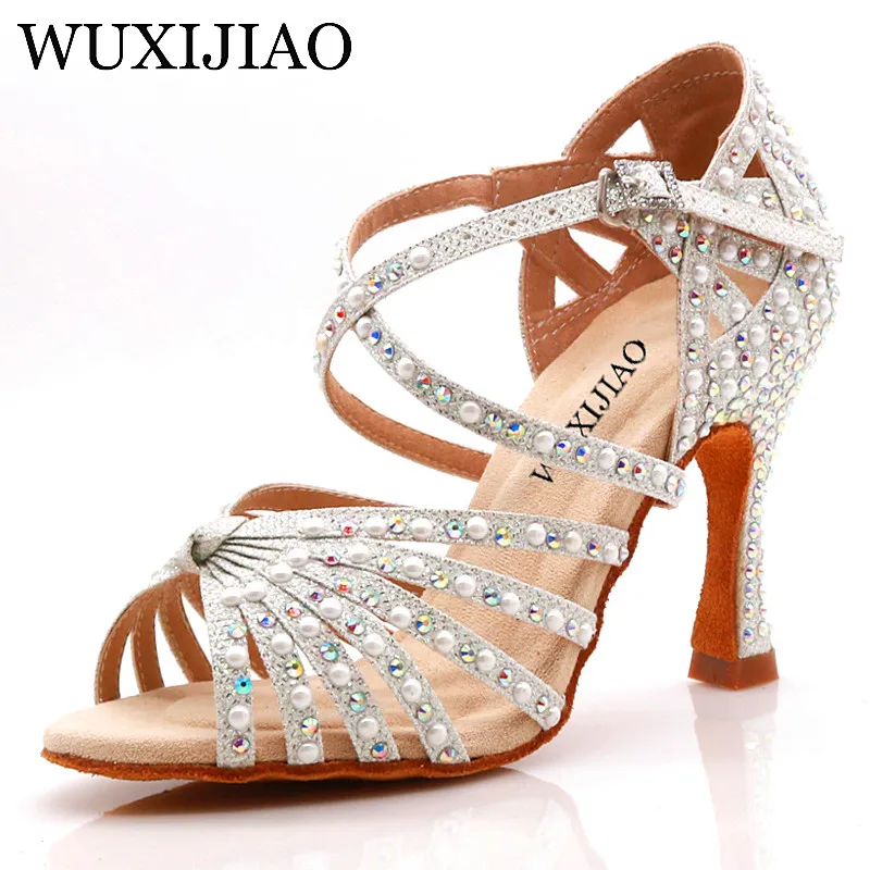 Обувь для латиноамериканских танцев WUXIJIAO Pearl Стразы спортивные танцевальные