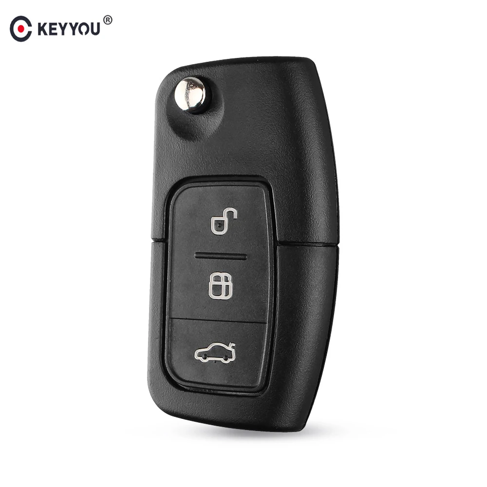KEYYOU для Ford Focus Fiesta C Max Ka автомобильный чехол ключей 3 кнопки раскладной