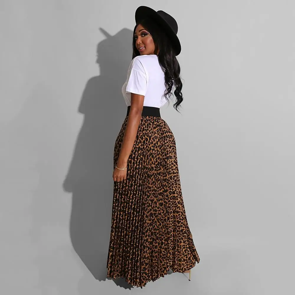 Женский костюм складывающаяся юбка с леопардовым принтом сексуальный комплект