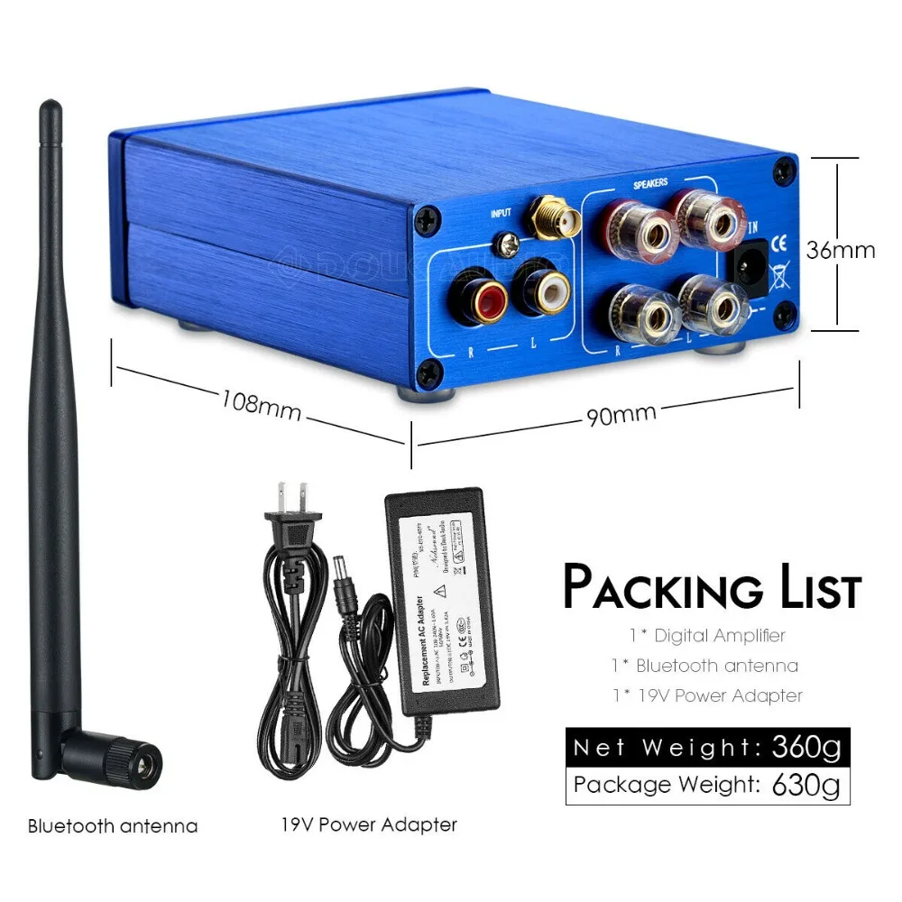 Douk аудио CSR8675 Bluetooth 5,0 цифровой усилитель мощности мини HiFi APTX-HD с декодированием 100 Вт* 2