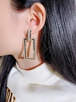 trendy large dangle earrings big geometric rectangular earrings loop earrings for women 2020 brincos female fashion jewelry