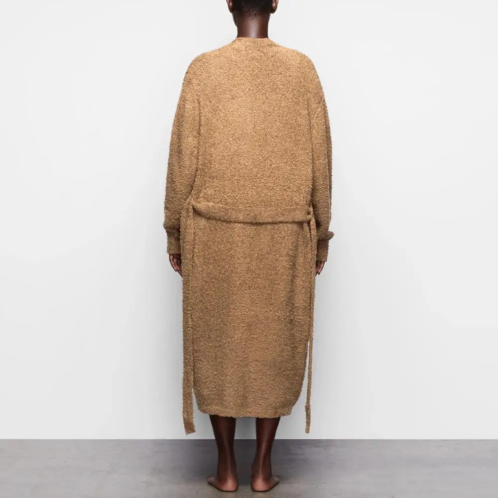 

2020 hottest selling style new fashion elegant trend plush lace three-piece long suit with belt