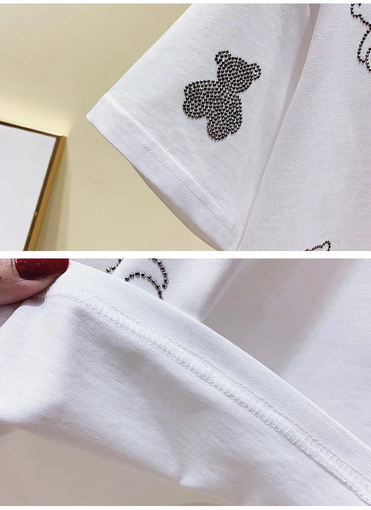 

Fashion Diamonds T Shirt women tshirt cotton top camisetas verano mujer 2021 Summer tops t-shirt women clothes tee shirt femme