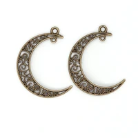 20pcslot vintage moon charms pendant 30 40mm size moon charm for diy jewelry making findings