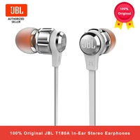 jbl t180a in ear stereo earphones 3 5mm wired sport gaming headset pure bass earbuds handsfree with microphone