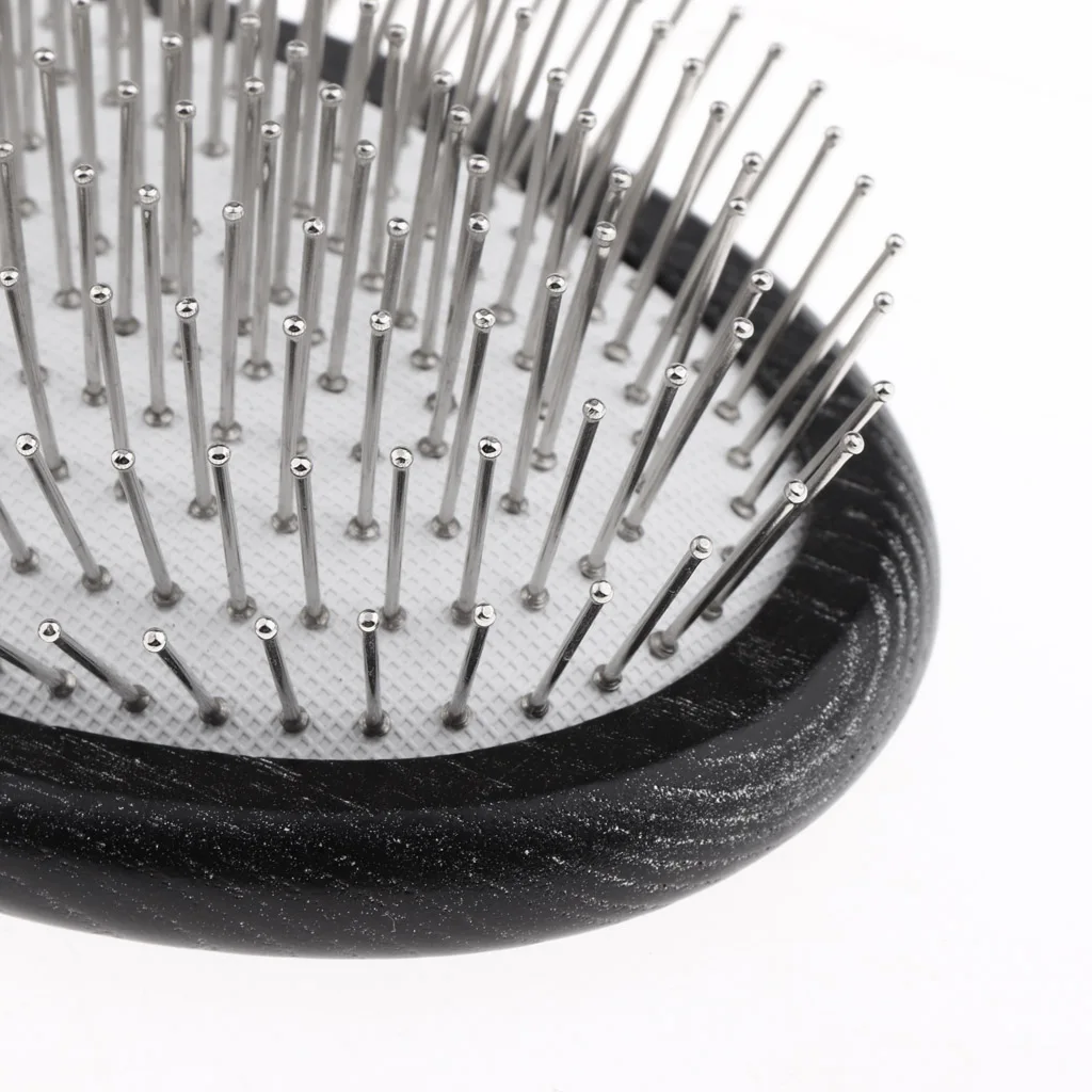 

Professional Hair Brush Steel Silver Pin Scalp Massage Brush Home Salon Tool