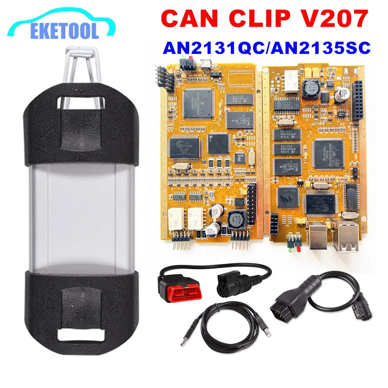 Новинка для Renault CAN CLIP V207 Золотая печатная плата полный чип CYPRESS AN2131QC AN2135SC NEC Реле