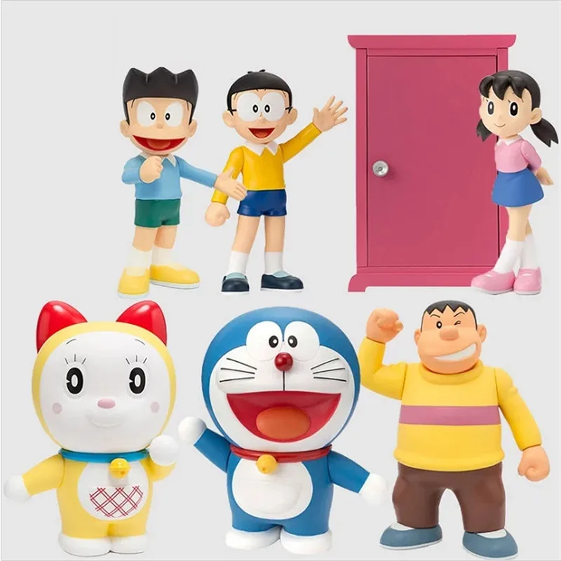 

5" Doraemon Pokonyan Nobita Nobi Dorami Ace Goody Konta Takeshi Decoration Birthday Gift PVC Action Figure Model Toy 12CM X2519
