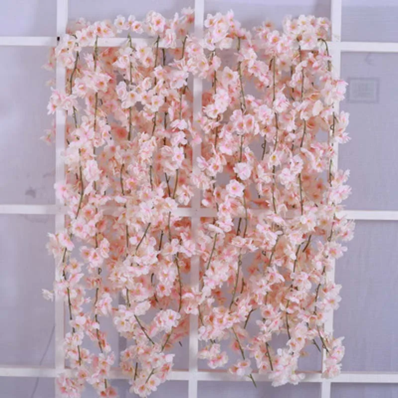 

1.8m144 Heads,Artificial Flower Sakura Rattan, Hanging Decorative Flower Silk Flower In The Background of The Park Wedding Scene