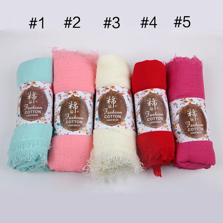 10 шт./лот платок из хлопка и вискозы длинный шарф Женский сгорающий хиджаб шаль