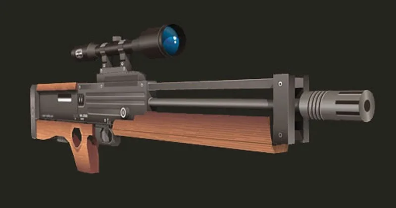 Снайперская винтовка Walther WA2000 модель 3D бумажной карточки для самостоятельной