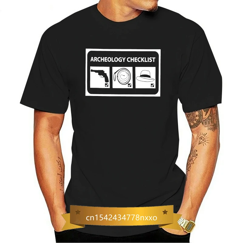 

Men'S Indiana Archaeology Checklist T Shirt2019 Summer Tee Shirts For Men Funny Short Sleeve Cotton T-Shirts Cotton