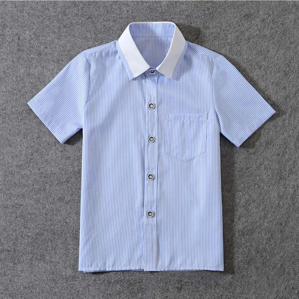 Blue-Stripe YuanLu г.; детская рубашка с короткими рукавами; одежда для малышей; мягкая хлопковая летняя блузка для малышей - Цвет: Blue-Stripe