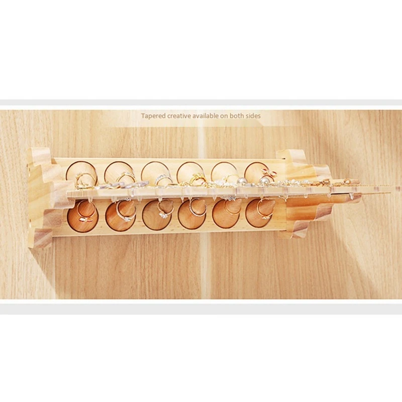 

2 Pcs Jewelry Display Stand: 1 Pcs Wooden Earrings Display Storage Props & 1 Pcs Ceramic Crafts Decoration Rose Gold