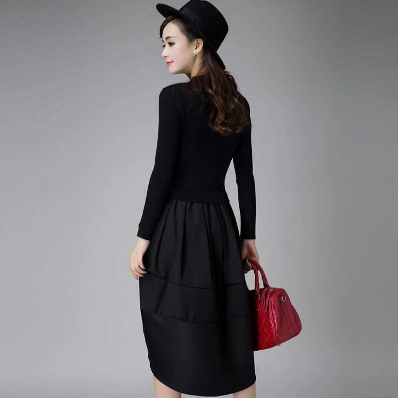 2018 женские зимние платья корейский дизайн повседневное модное пикантное