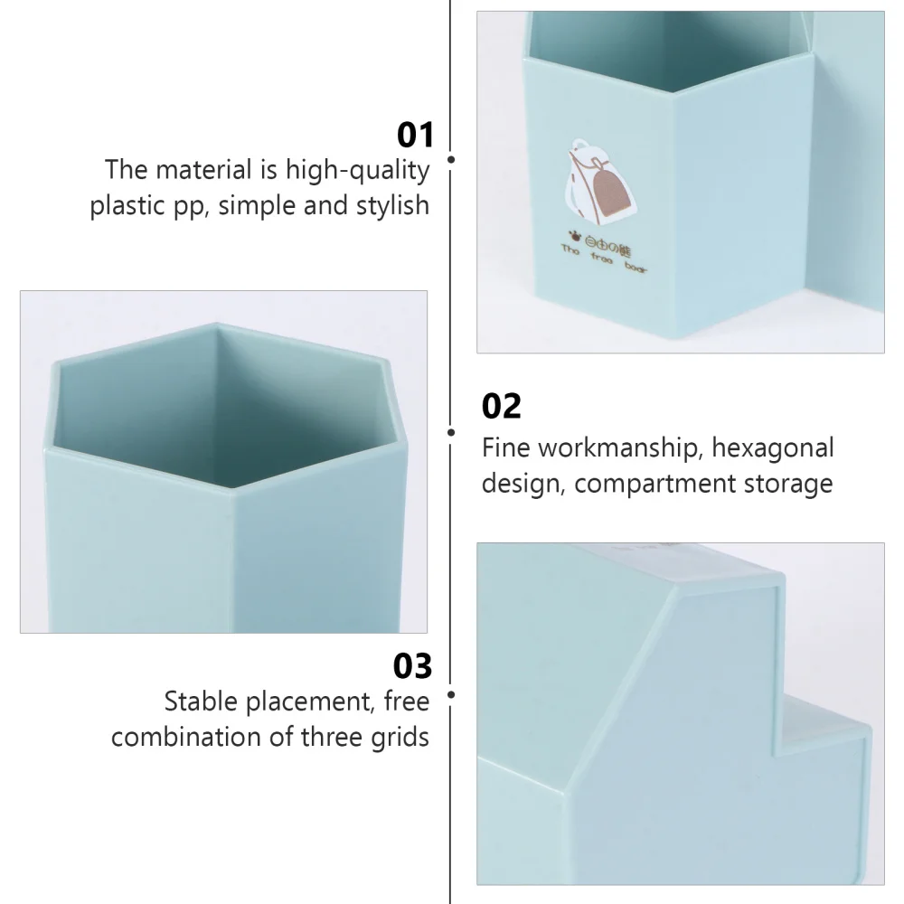 

1Pc Durable Delicate Pen Holder Office Brush Organizer Hexagon Brush Pot