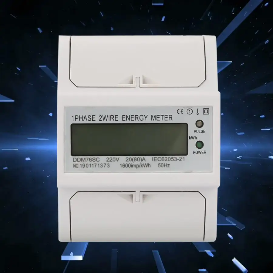 Однофазный измеритель энергии на Din рейке 4p 10/40A 240 в большой экран Электрический